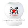 Đèn xông tinh đầu in ấn logo Đôi mèo - Valentine