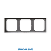 Khung ba sử dụng đế âm vuông xám cho ba module dòng Simon E6 720630-61