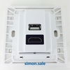 Ổ cắm USB và HDMI lắp chuẩn đế vuông màu bạc Simon Series 50 55494S