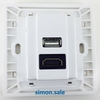 Ổ cắm USB và HDMI lắp chuẩn đế âm vuông màu sâm banh Simon S50 55494C