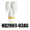 Đầu nối khí KQ2U06-03AS, Đầu nối khí KQ2U08-03AS, đầu nối chữ Y có ren KQ2U