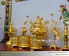 Bộ đồ thờ bằng đồng thau dát vàng 9999 kích cỡ 60cm