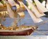 Mô hình thuyền buồm bằng đồng mạ vàng dài 86cm