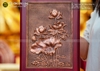 Tranh Hoa Sen bằng đồng đỏ 23cm x 30cm để bàn