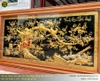 Tranh Vinh Hoa Phú Quý bằng đồng mạ vàng 24k khung gỗ gõ đỏ 2m86 x 1m5