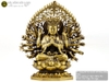 Tượng Phật Chuẩn Đề Bằng Đồng Vàng Cao 40cm Màu Mộc