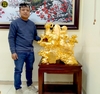 Tượng Dê Tam Dương Khai Thái dát vàng 9999 cao 69cm