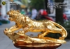 Tượng Hổ Đứng Đá Bằng Đồng Dài 42cm Dát Vàng 9999