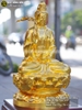 Tượng Phật Bà Quan Âm Bằng Đồng Dát Vàng 9999 Cao 61cm Đúc Thủ Công