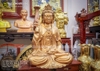 Tượng Phật Bà Quan Âm Ngồi Đồng Đỏ Cao 81cm Cực Đẹp