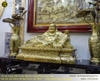 Tượng Phật Di Lặc dáng ngồi cầm tiền vàng bằng đồng Catut cao 48cm