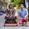 Tượng Phật Thích Ca Mâu Ni Bằng Đồng Khảm Tam Khí Cao 89cm