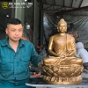 Tượng Phật Thích Ca Ngồi Đài Sen Đúc Đồng Đỏ Cao 62cm