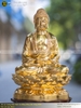 Tượng Phật Thích Ca bằng đồng dát vàng cao 48cm