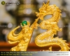 Tượng Rồng Phun Ngọc phong thủy bằng đồng dát vàng 9999 cao 25cm