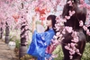 Kimono - Yukata Nữ xanh ngọc mát mẻ