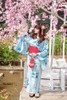 Kimono - Yukata màu xanh ngọc mát mẻ