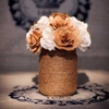 Hoa giấy handmade Nâu - Trắng