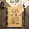 Sổ tay bìa gỗ mẫu Live Laugh Love khắc chữ