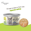 PATE MEOWOW CHO MÈO sử dụng thịt cá ngừ trắng đóng hộp Tuna White Meat bổ sung những vitamin và khoáng chất thiết yếu mà bữa ăn hằng ngày có thể bị thiếu hụt. Sản phẩm hỗ trợ chăm sóc lông bóng mượt, giúp sáng mắt, giảm đổ ghèn, tăng cường trí não