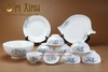 Bộ đồ ăn Bát Tràng hoa sen vẽ tay (set 6)