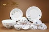 Bộ đồ ăn Bát Tràng họa tiết thanh trúc vẽ tay (set 1)