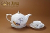 Bộ trà Mẫu Đơn sen xanh vàng kim