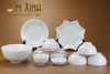 Bộ đồ ăn Bát Tràng men trắng trơn (set 2)