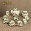 Bộ trà dáng Minh Long vẽ hoa đào kèm phụ kiện