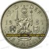 Xu 1 shilling George VI sư tử đứng 1947 -1951