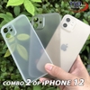 Combo 2 Ốp Lưng Trong Nhám Unibody Siêu Mỏng Cho iPhone 12