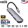 Hub Hoco HB28 6 in 1 Chuyển Type C Ra USB 3.0, HDMI, USB C, Thẻ Nhớ Tốc Độ Cao ( USB C Multimedia Adapter )
