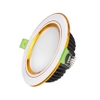 Đèn Downlight Âm Trần Diamond 10W Mặt Cong, Đổi Màu, Viền Vàng