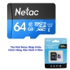 THẺ NHỚ NETAC 64GB, CHUẨN CLASS 10, UHS - I, TỐC ĐỘ CAO 90MB/S, CHÍNH HÃNG BẢO HÀNH 5 NĂM