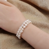 Vòng tay ngọc trai thiên nhiên Chuỗi tết đôi tròn dẹt Button Pearl(7-8ly) - CTJ1304