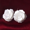 Bông hoa khuyên tai nữ điêu khắc Hoa hồng cao cấp ROSE PEARL(10ly) - CTJ6789