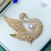 Cài áo ngọc trai Chim thiên nga SWAN PEARL(8-10ly) - CTJ5121