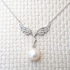 Dây chuyền mặt ngọc trai Cao cấp - Đôi cánh thiên thần - ANGEL WINGS PEARL (13ly) - Bạc S925 nạm Zirco - CTJ0506