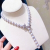 Vòng cổ Ngọc trai nước ngọt Thiên nhiên Cao cấp - Chuỗi đơn tròn thắt nơ - AKITA PEARL (10-11ly) - CTJ2401