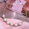 Lắc tay Ngọc trai nước ngọt Thiên nhiên Cao cấp - Kiềng đơn tròn Mix bi vàng - GOLDEN PEARL (6-7ly) - CTJ3110