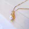 Mặt dây chuyền Ngọc trai nước ngọt Thiên nhiên Cao cấp - Chiếc là thời gian - LEAF PEARL (9-10y) - CTJ3011