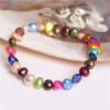 Vòng tay ngọc trai thiên nhiên Chuỗi đơn Dị hình màu Colorful Pearl(6-7ly) - CTJ3113
