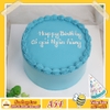 Bánh kem sinh nhật đơn giản A54 nền xanh dương viền kem cùng màu cho nam nữ