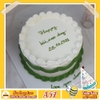 Bánh kem sinh nhật đơn giản A57 nền màu trắng viền nhiều đừng xanh lá thú vị