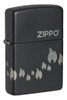 Hộp Quẹt Zippo 48980 Zippo Chrome Flames Design Black Matte
