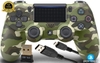 Tay chơi game Dualshock 4 Camo Xanh G16 Kèm Dây Sạc Và USB Bluetooth 5.0 Chính Hãng