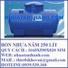 BỒN NHỰA NẰM 250L, BỒN NHỰA GIA DỤNG