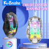 Chuột có dây chuyên game K-SNAKE Q16 thiết kế trong suốt độc lạ có đèn led RGB 16.8 triệu màu kèm theo 6 mức độ nhạy lên đến 7200DPI