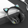 Tai nghe chụp tai kết nối Bluetooth YR-28 thiết kế tai mèo dễ thương có thể sử dụng thẻ nhớ kèm theo đèn led RGB cực đẹp