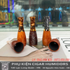 Tẩu bắt tóp cigar fullsize gỗ thạch lam cao cấp – Mã 1800 | Có bao da, lọc 9 li, sang trọng và bền đẹp
